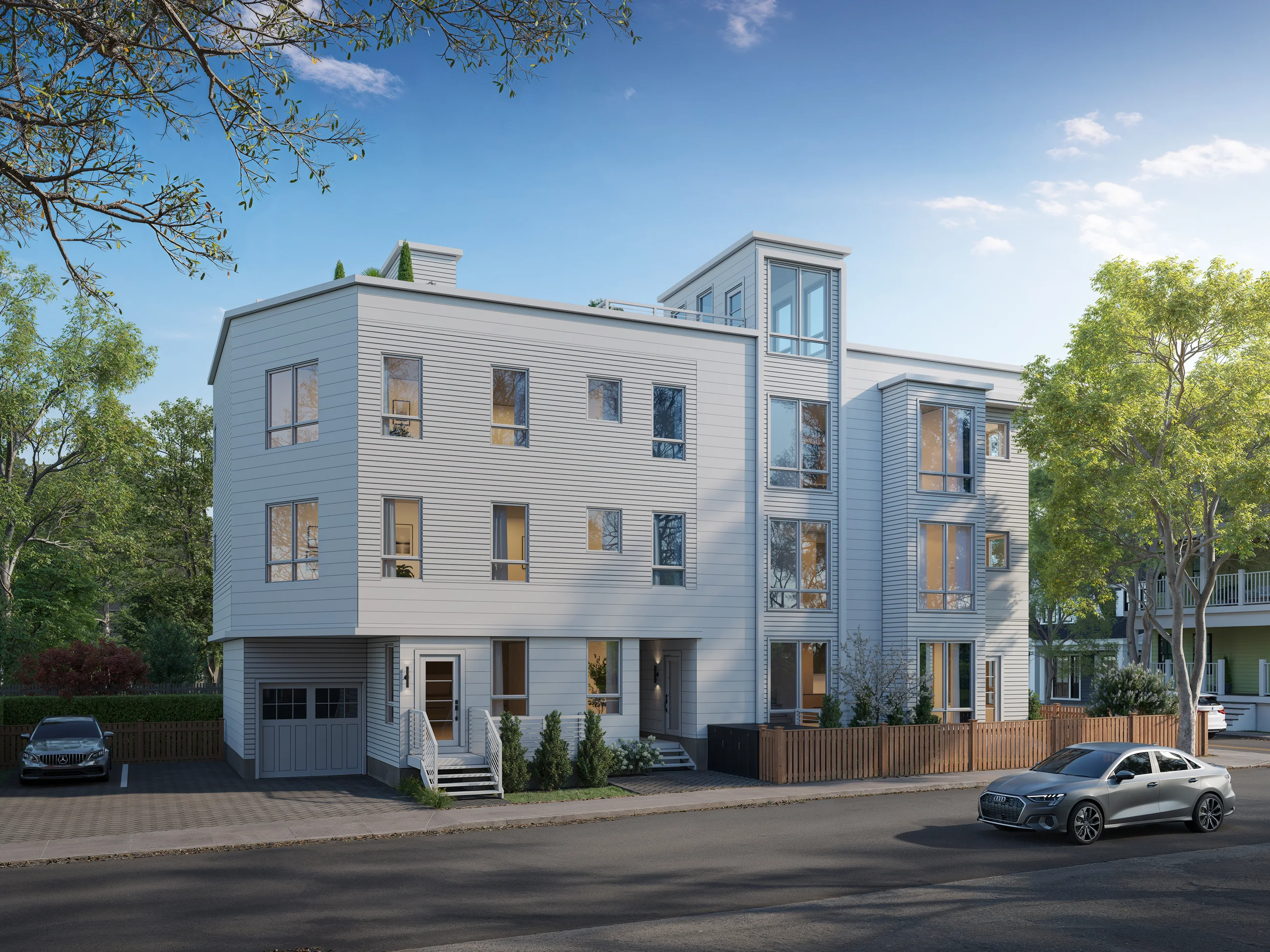 158 Putnam Avenue — architectural rendering of the multifamily building under construction