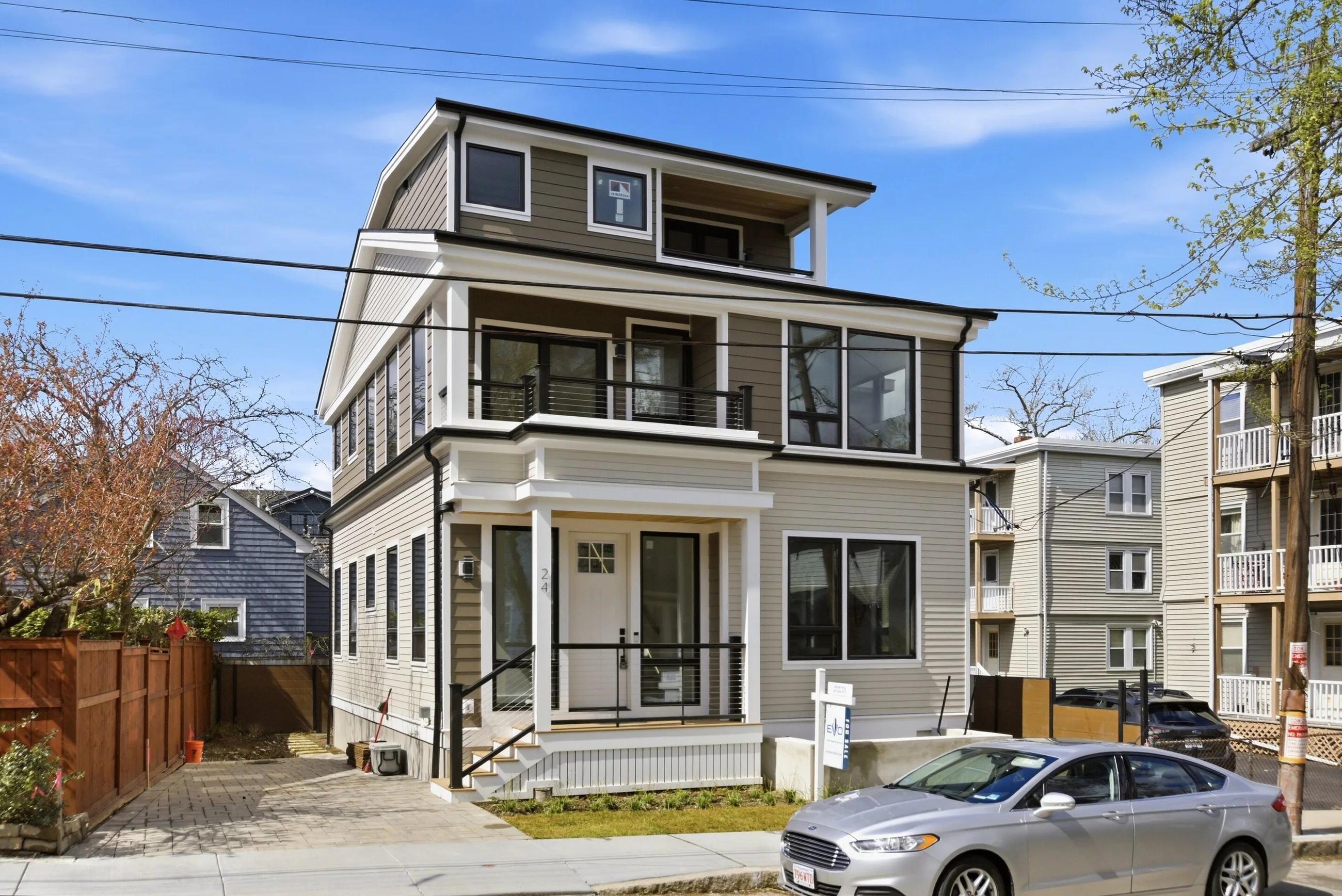 24 Newell Street — front elevation of the completed new-construction residence